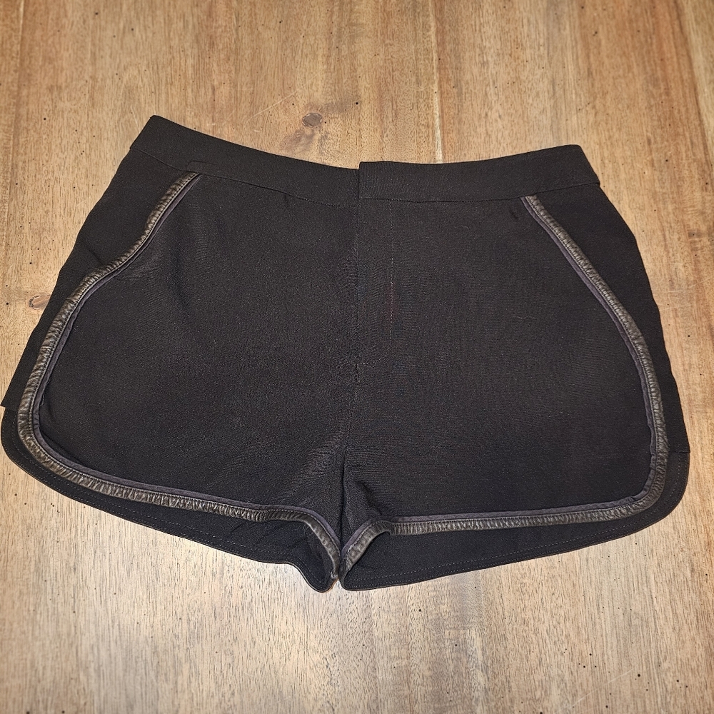 Rag And Bone Black Platini Leather Trim Shorts